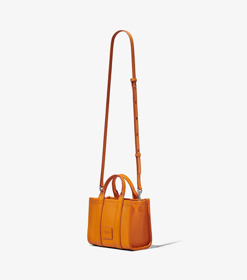 Women's Marc Jacobs Leather Micro Tote Mini Bags Orange | RAZTX-1653