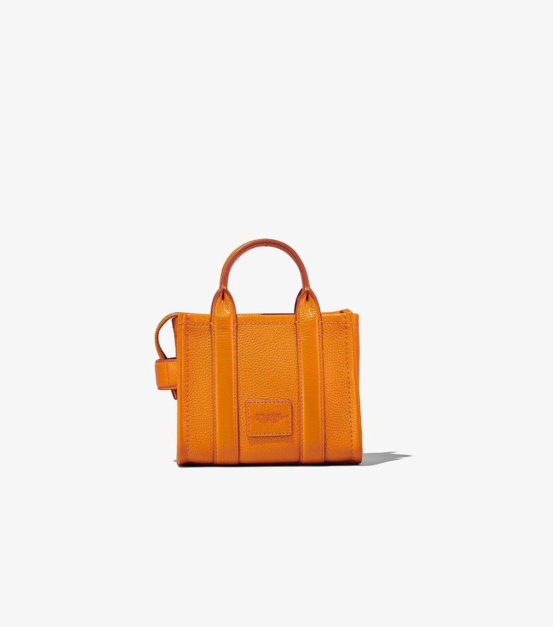 Women's Marc Jacobs Leather Micro Tote Mini Bags Orange | RAZTX-1653