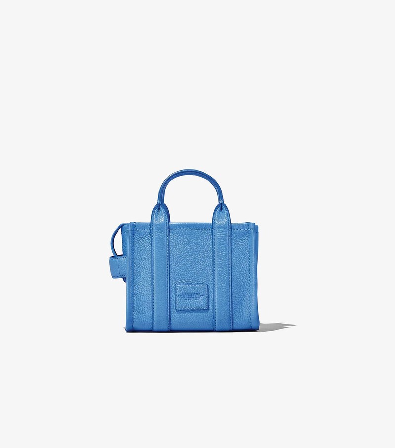 Women's Marc Jacobs Leather Micro Tote Mini Bags Blue | WQAMZ-4875