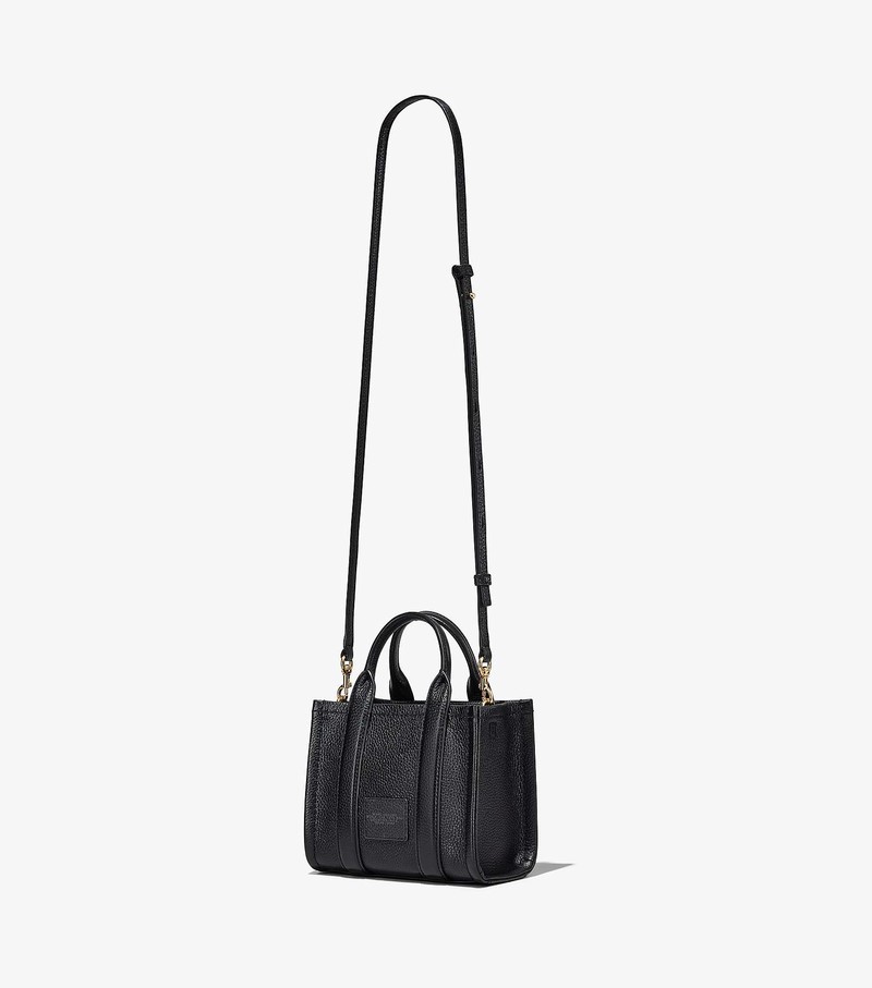 Women's Marc Jacobs Leather Micro Tote Mini Bags Black | XCNKO-6298