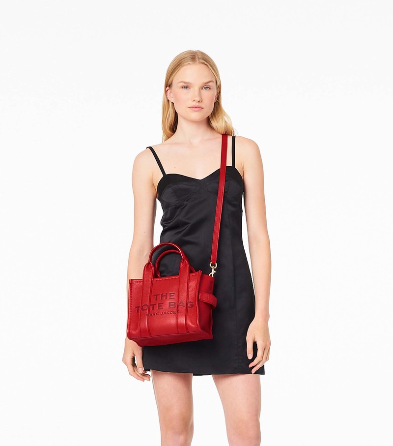 Women's Marc Jacobs Leather Mini Crossbody Bags Red | RSXNO-7418