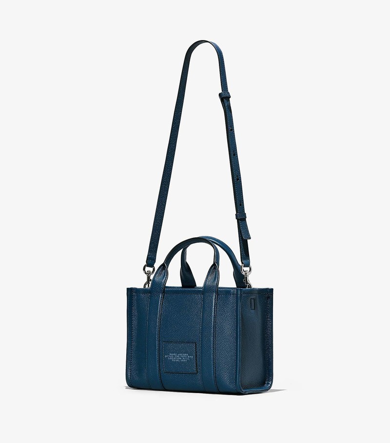 Women's Marc Jacobs Leather Mini Tote Bags Navy | QFWPV-2385