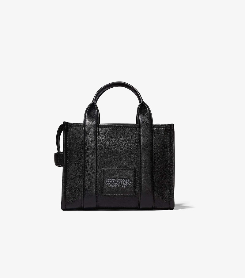 Women's Marc Jacobs Leather Mini Tote Bags Black | SVMHF-6809