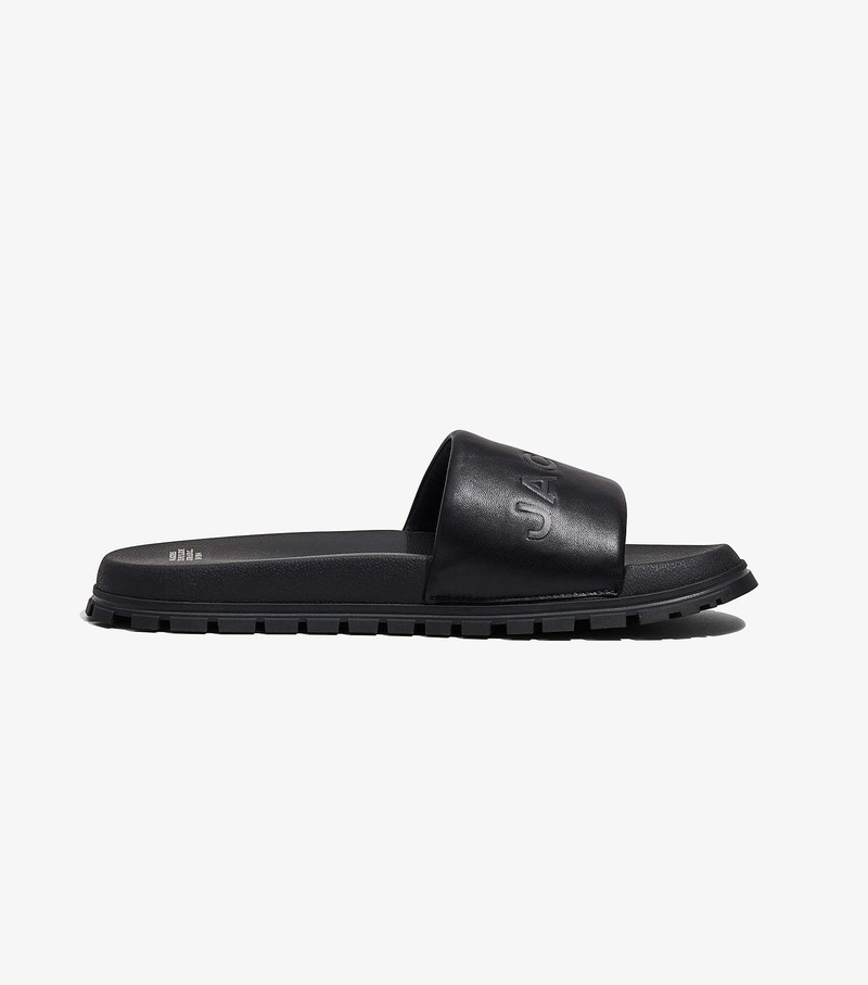 Women's Marc Jacobs Leather Sandals Black | LDOMT-4510