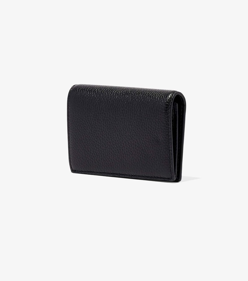 Women's Marc Jacobs Leather Small Bifold Small Wallets Black | SMDBW-5496