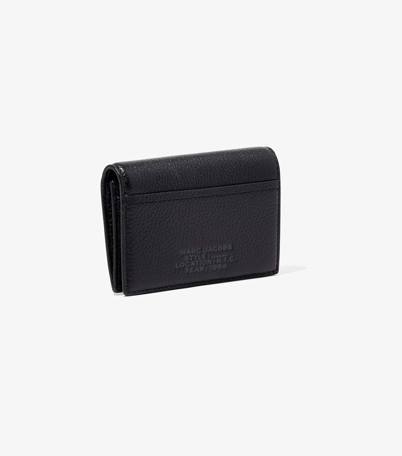 Women's Marc Jacobs Leather Small Bifold Small Wallets Black | SMDBW-5496