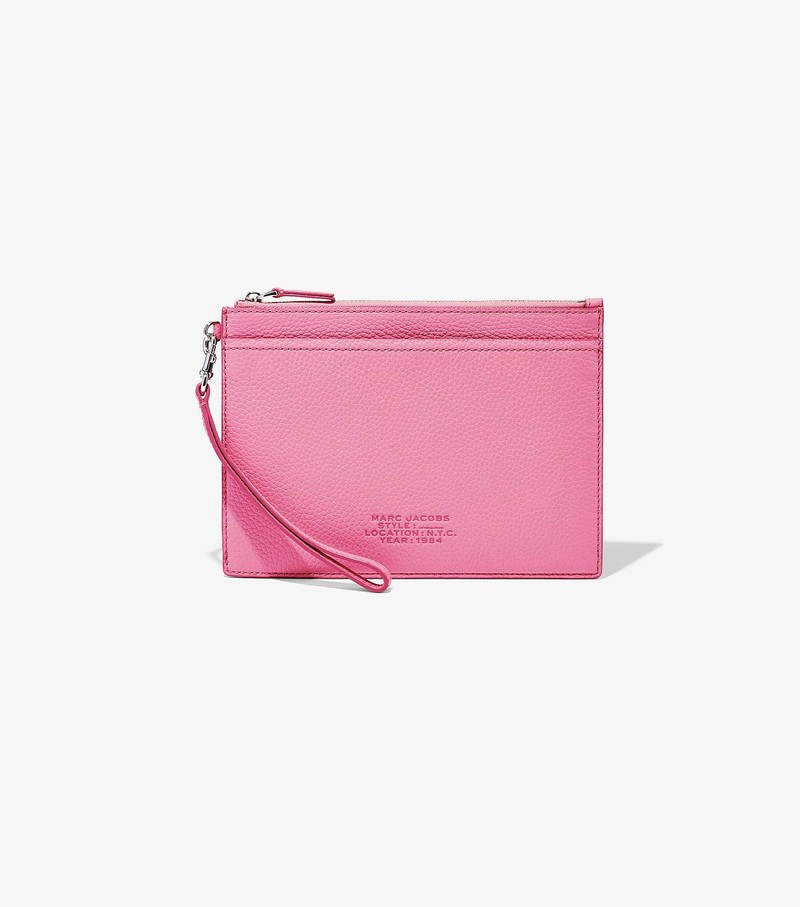 Women\'s Marc Jacobs Leather Small Wristlet Small Wallets Pink | IQBZF-0518