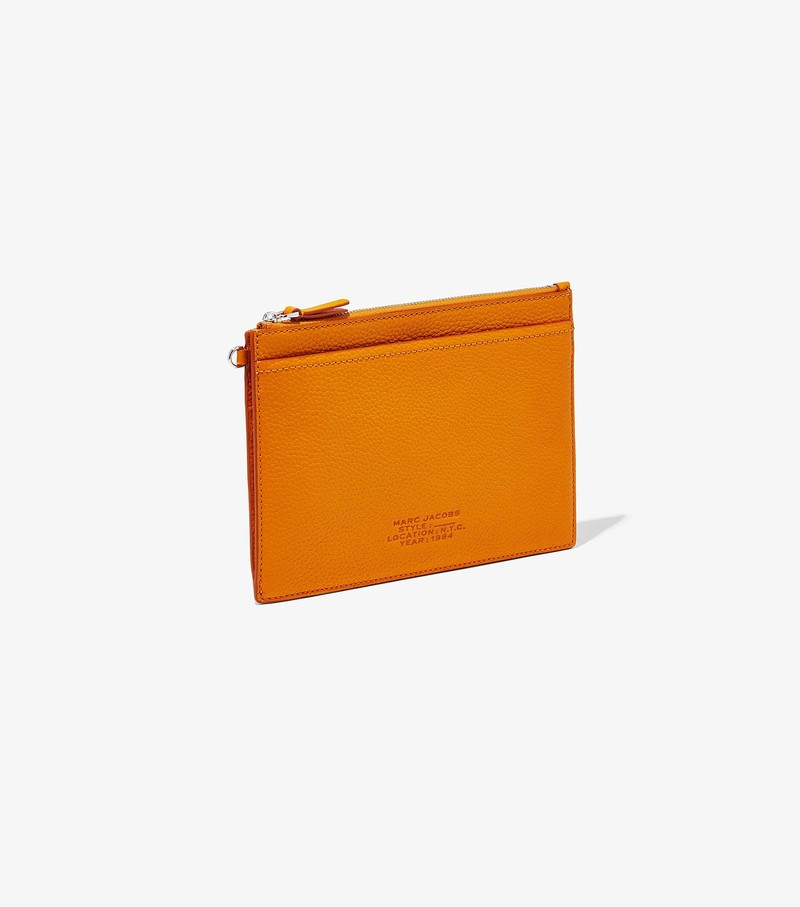 Women's Marc Jacobs Leather Small Wristlet Small Wallets Orange | QJYRT-1048