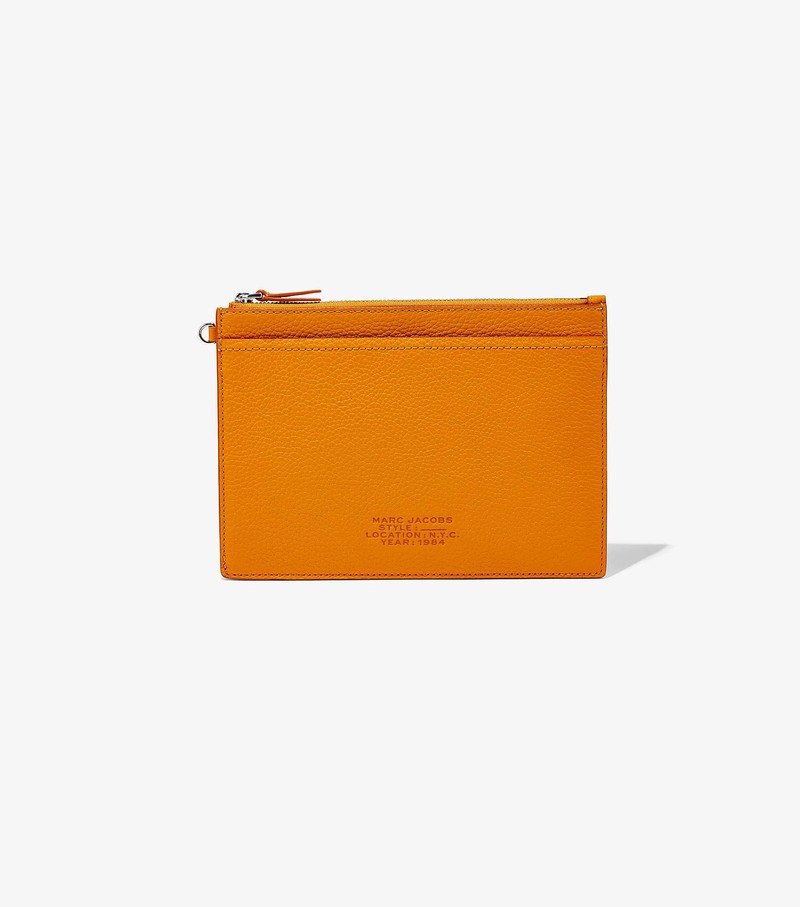 Women's Marc Jacobs Leather Small Wristlet Small Wallets Orange | QJYRT-1048