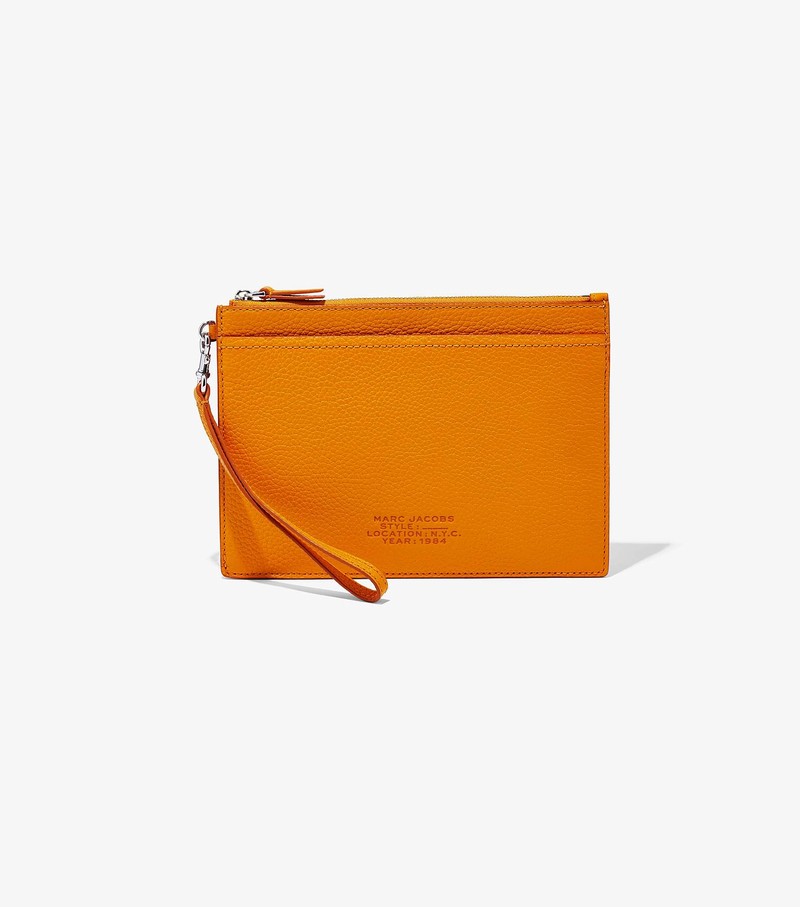 Women\'s Marc Jacobs Leather Small Wristlet Small Wallets Orange | QJYRT-1048