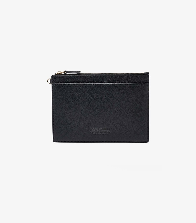 Women's Marc Jacobs Leather Small Wristlet Small Wallets Black | VTESD-9750