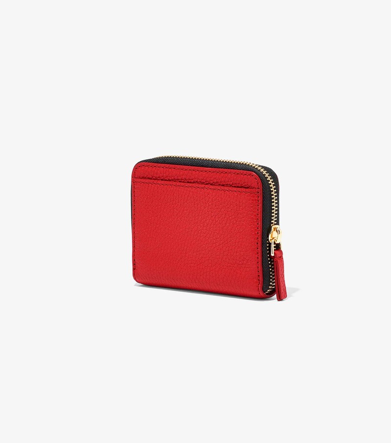 Women's Marc Jacobs Leather Zip Around Small Wallets Red | LWAFM-4596