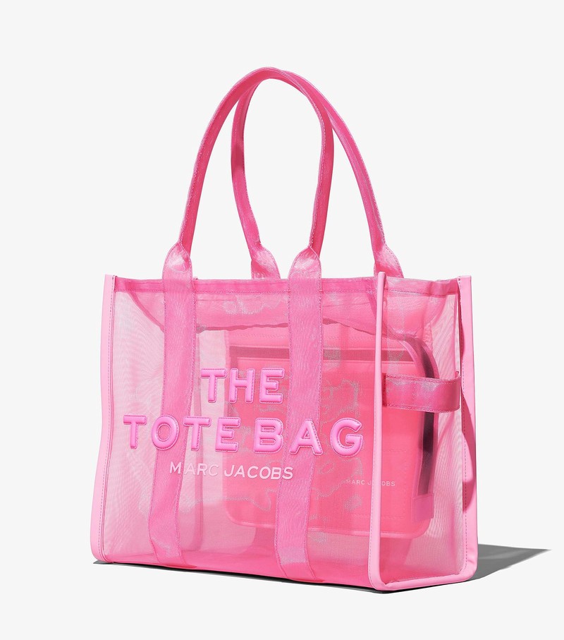 Women's Marc Jacobs Mesh Large Tote Bags Pink | NYZKQ-0138