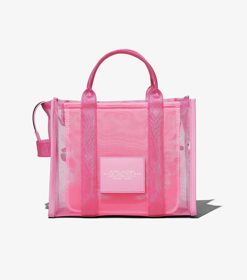 Women's Marc Jacobs Mesh Medium Tote Bags Pink | AMFNE-7236