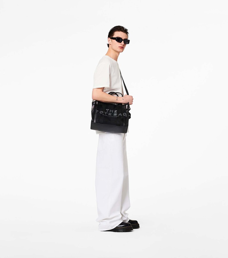 Women's Marc Jacobs Mesh Medium Tote Bags Black | DYIVQ-1982