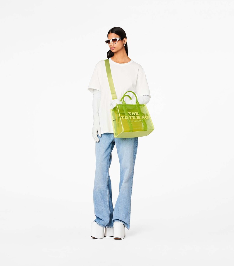 Women's Marc Jacobs Mesh Medium Tote Bags Green | MZOQD-1529