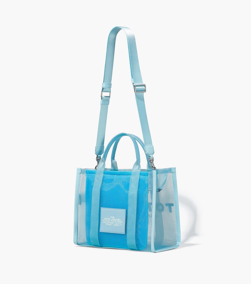 Women's Marc Jacobs Mesh Medium Tote Bags Blue | TXEVM-5386