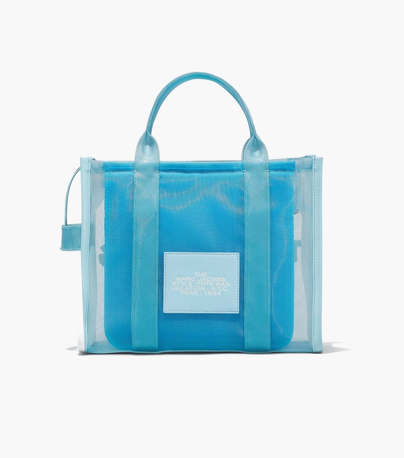 Women's Marc Jacobs Mesh Medium Tote Bags Blue | TXEVM-5386