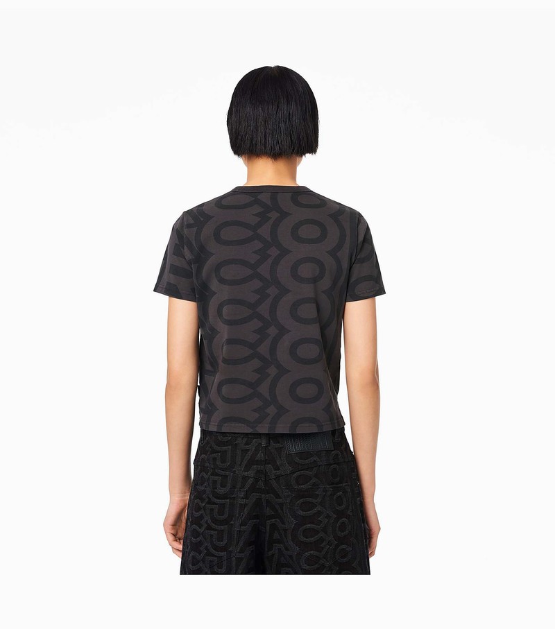 Women's Marc Jacobs Monogram Baby T Shirts Black / Grey | RVEIF-9321