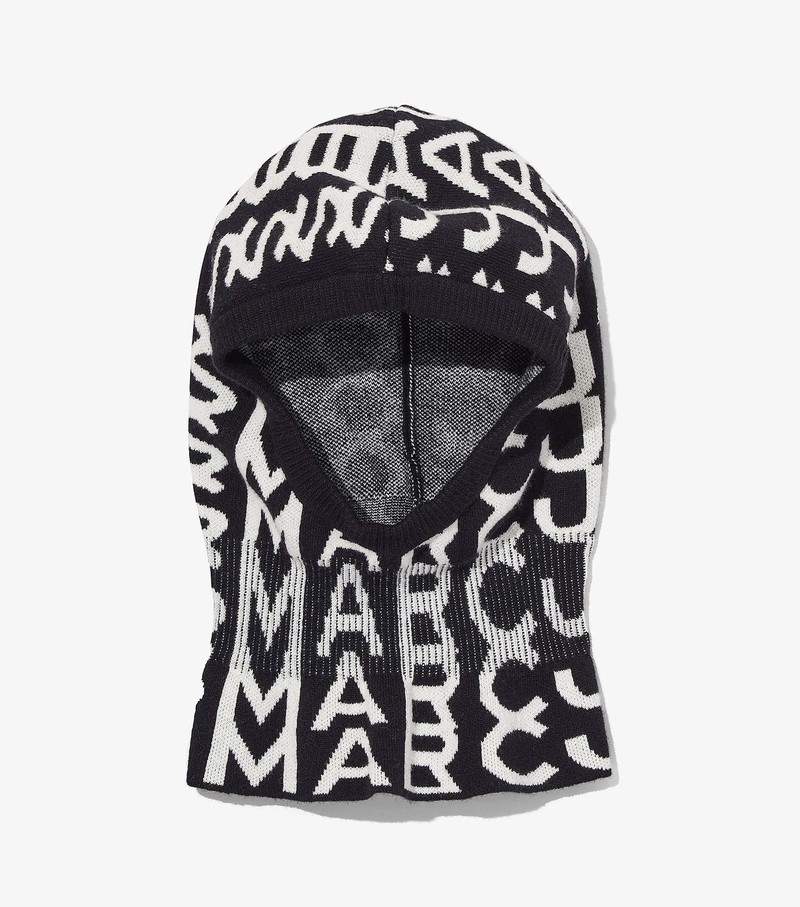 Women\'s Marc Jacobs Monogram Balaclava Hats Black / White | PQXOC-3248