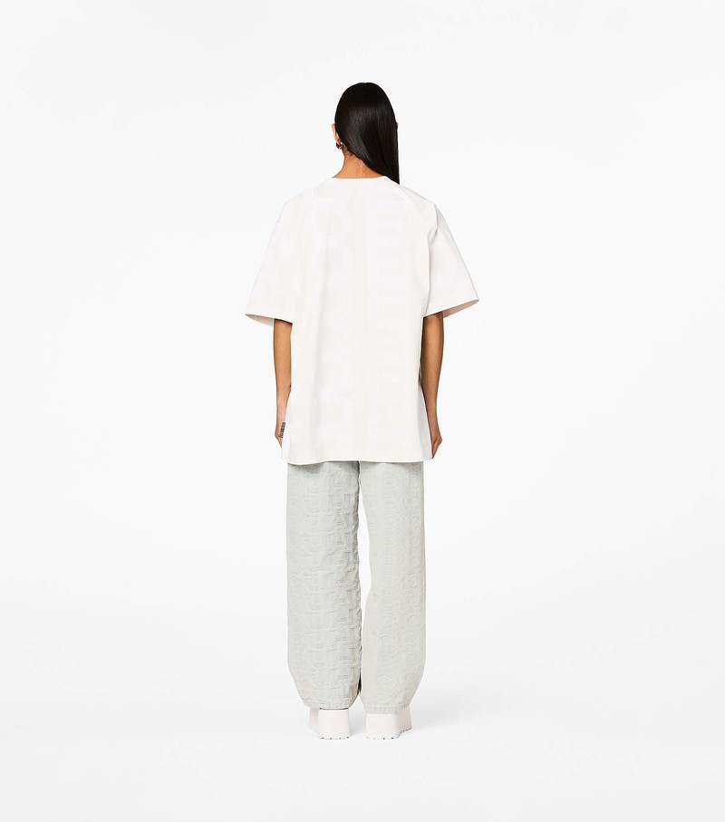 Women's Marc Jacobs Monogram Big T Shirts White | ZHVNM-7903