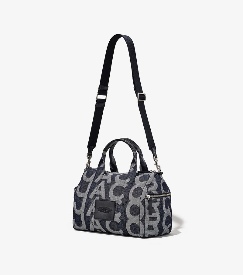 Women's Marc Jacobs Monogram Denim Duffle Crossbody Bags Black / Grey | JFZKQ-0621