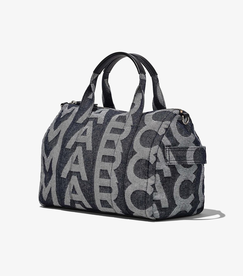 Women's Marc Jacobs Monogram Denim Duffle Crossbody Bags Black / Grey | JFZKQ-0621