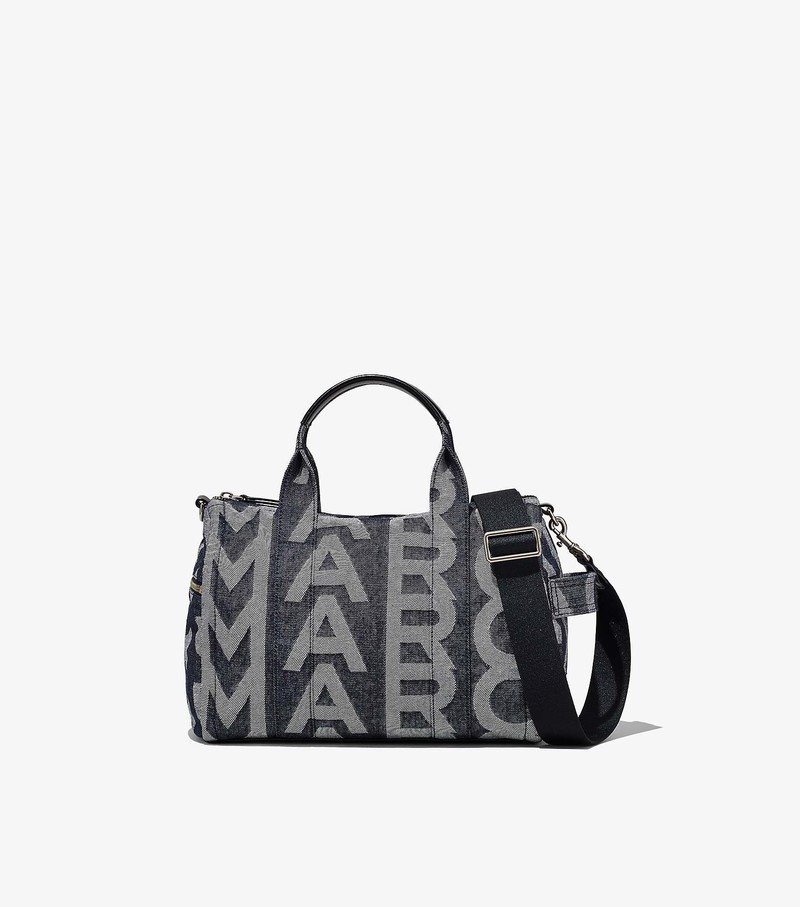 Women\'s Marc Jacobs Monogram Denim Duffle Crossbody Bags Black / Grey | JFZKQ-0621