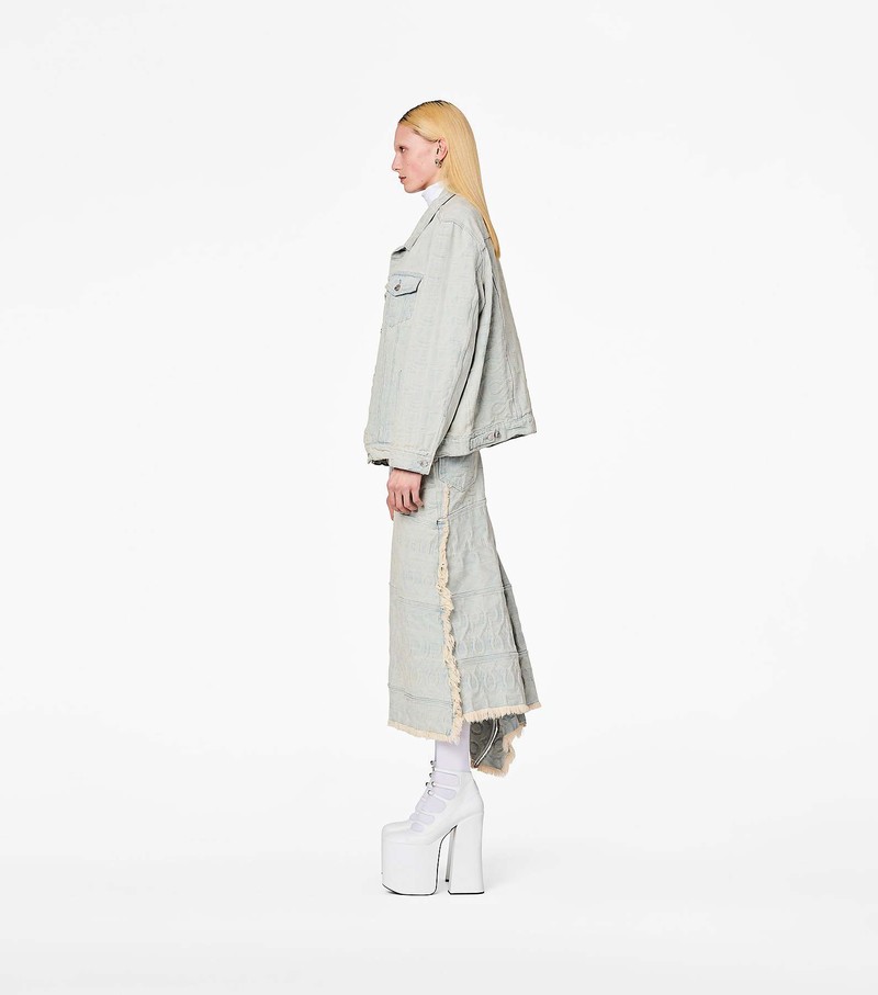 Women's Marc Jacobs Monogram Denim Jackets White | APEFL-0281