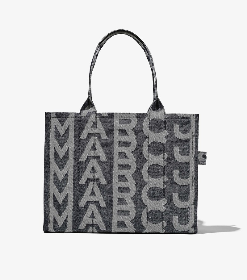 Women\'s Marc Jacobs Monogram Denim Large Tote Bags Grey | OQEXB-7614