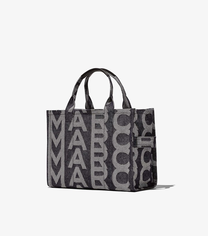 Women's Marc Jacobs Monogram Denim Medium Tote Bags Grey | TYILO-7504