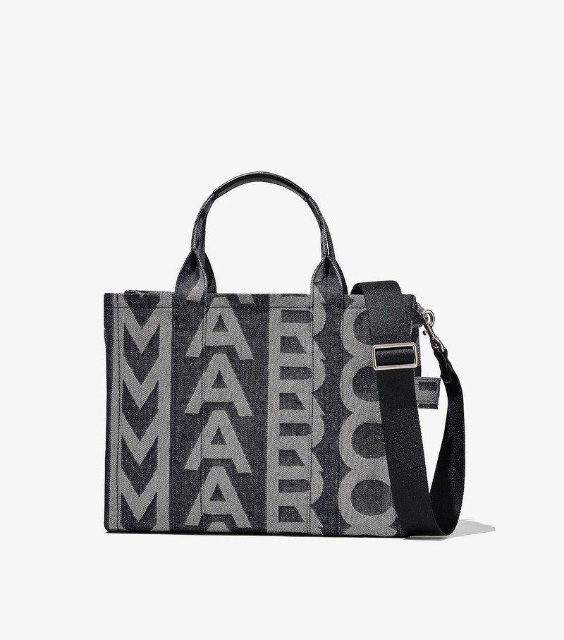 Women\'s Marc Jacobs Monogram Denim Medium Tote Bags Grey | TYILO-7504