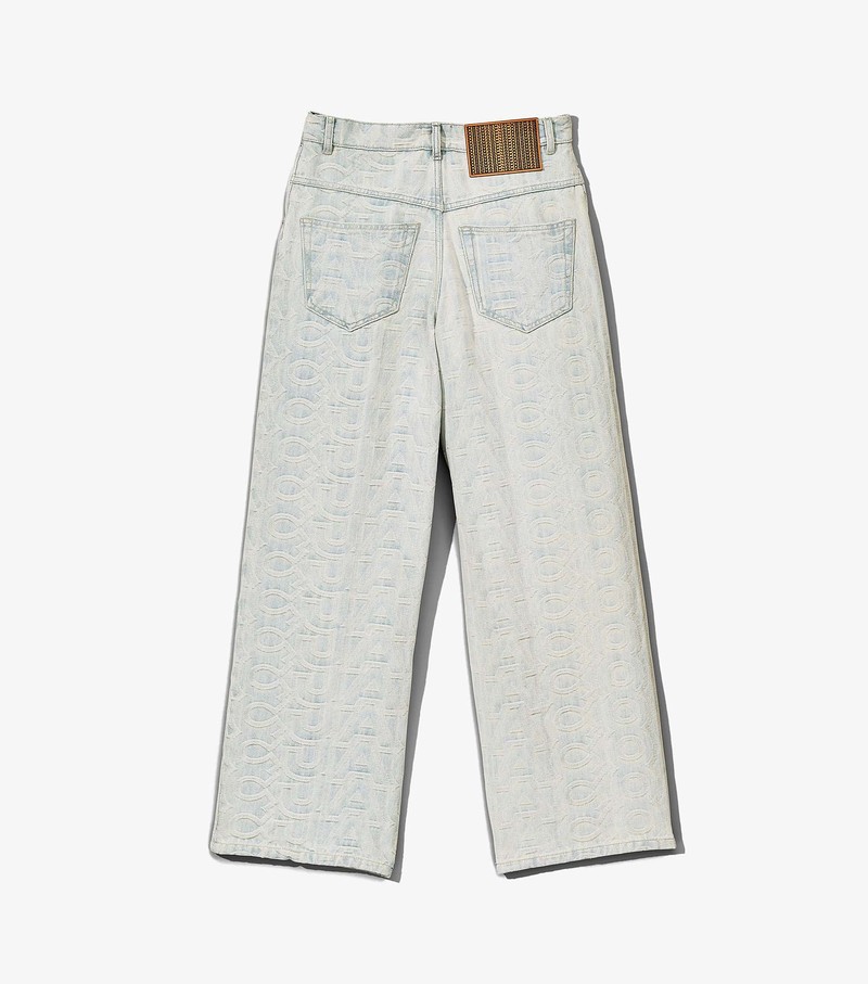 Women's Marc Jacobs Monogram Denim Pants White | ONERH-5983