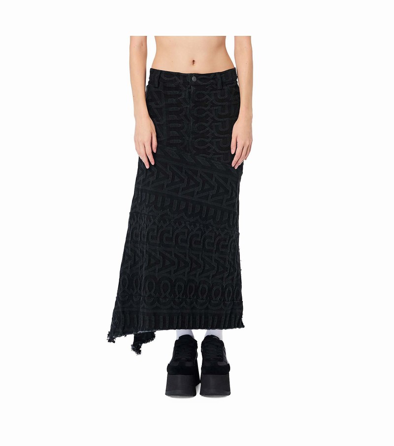 Women's Marc Jacobs Monogram Denim Skirts Black | BTAGK-7536