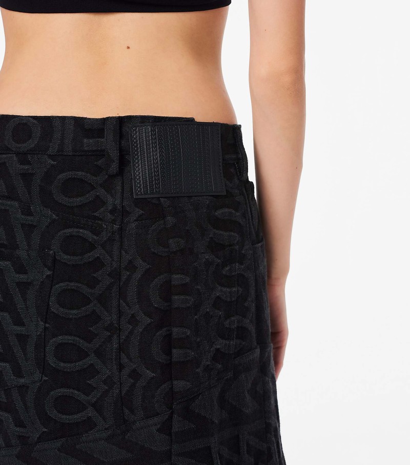 Women's Marc Jacobs Monogram Denim Skirts Black | BTAGK-7536