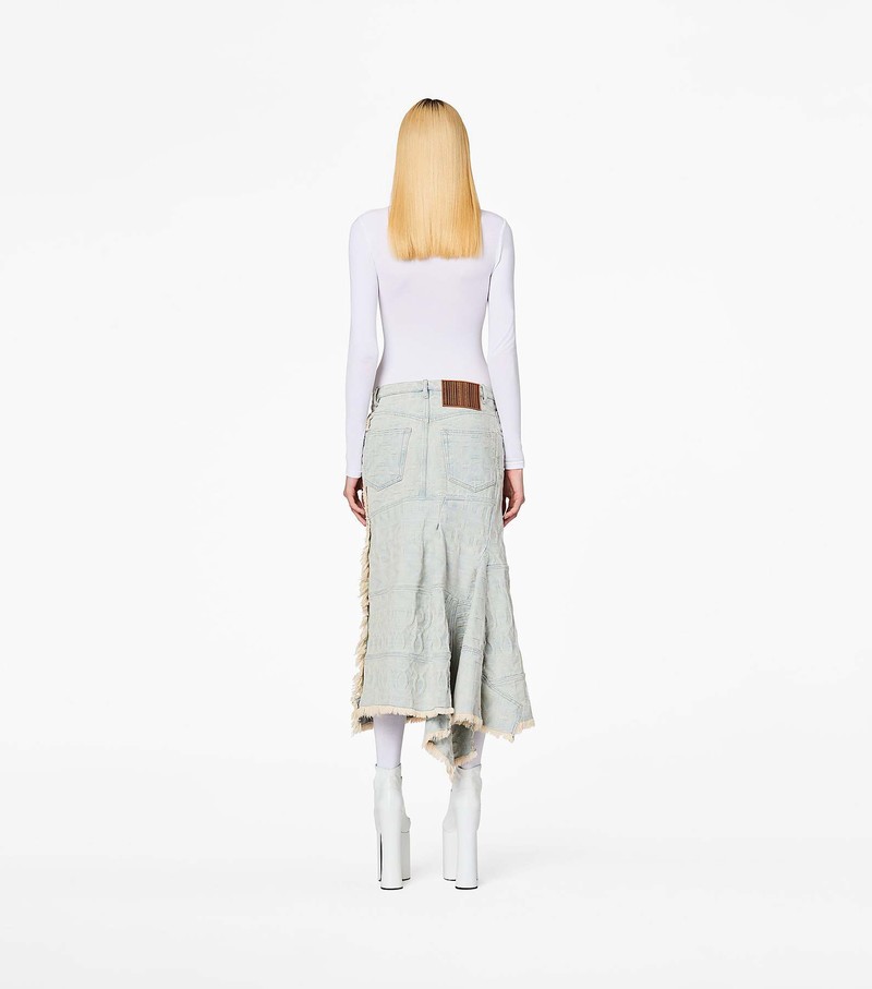 Women's Marc Jacobs Monogram Denim Skirts White | RCMZK-3458