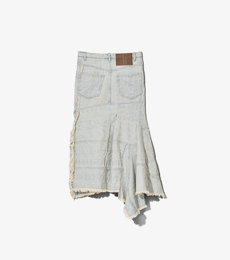 Women's Marc Jacobs Monogram Denim Skirts White | RCMZK-3458