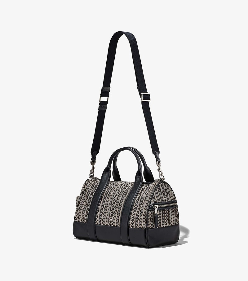 Women's Marc Jacobs Monogram Duffle Satchel Bags Black / White | LDKNM-1549