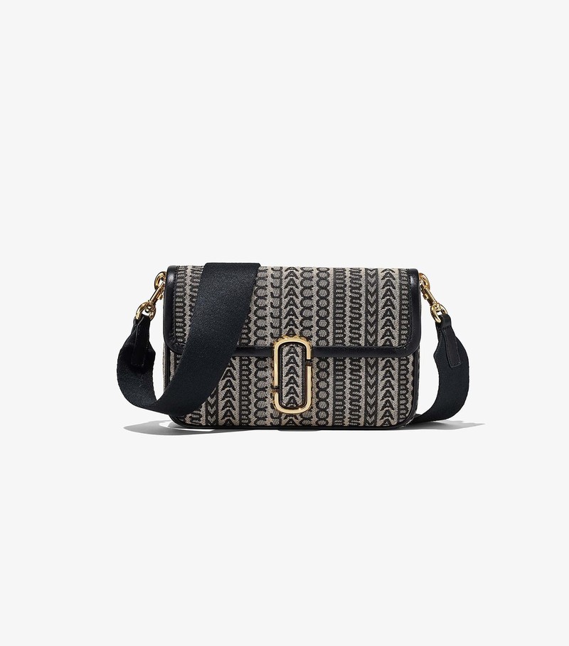 Women's Marc Jacobs Monogram J Marc Shoulder Bags Black / White | NUPOK-1367