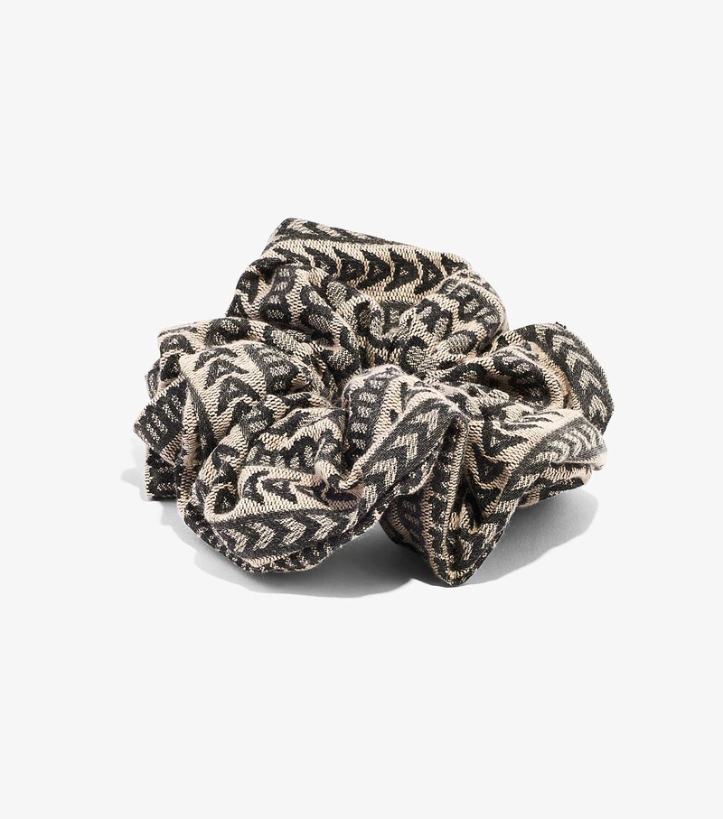 Women\'s Marc Jacobs Monogram Jacquard Scrunchie Hair Accessories Beige / Black | SVYKH-4938