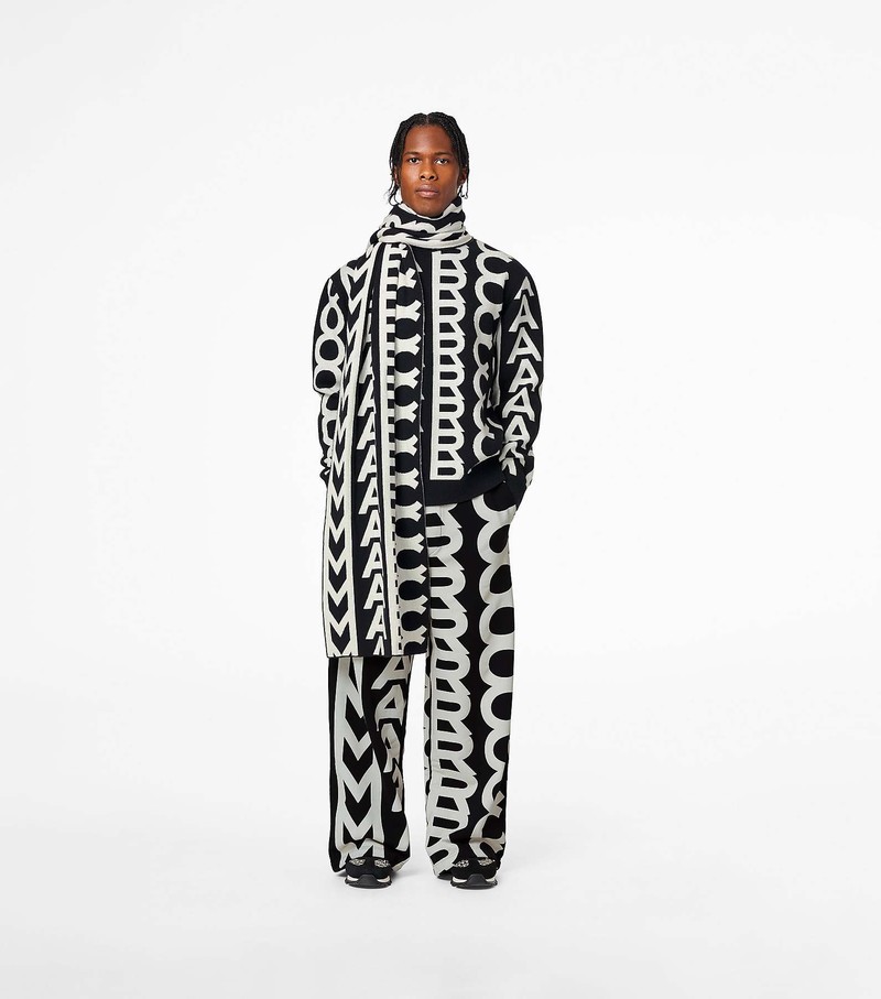 Women's Marc Jacobs Monogram Knit Scarves Black / White | UNXKG-5942