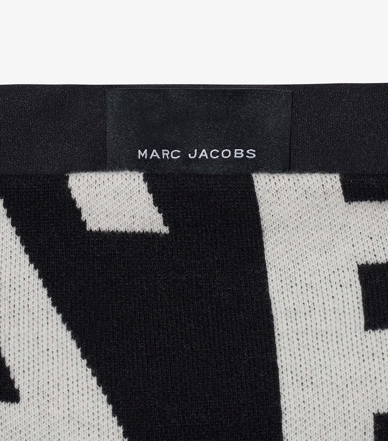 Women's Marc Jacobs Monogram Knit Tube Skirts Black / White | IQOTS-1269