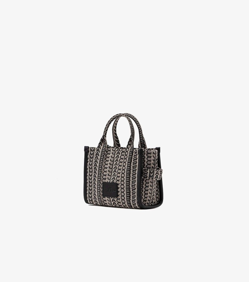 Women's Marc Jacobs Monogram Micro Tote Mini Bags Black / White | LKISD-9073