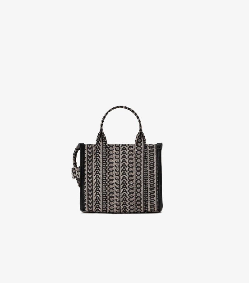 Women's Marc Jacobs Monogram Micro Tote Mini Bags Black / White | LKISD-9073