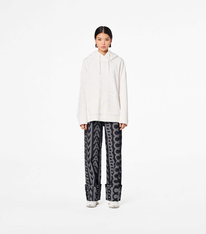 Women's Marc Jacobs Monogram Oversized Hoodie White | IECPH-1709