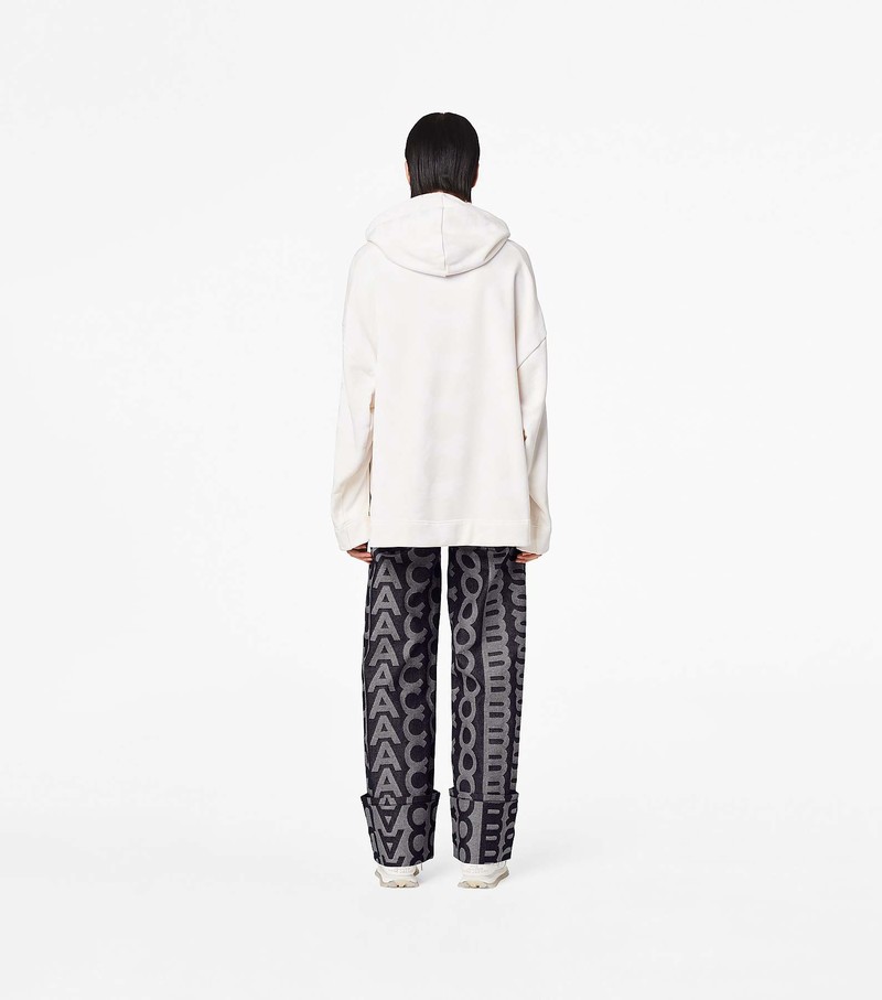 Women's Marc Jacobs Monogram Oversized Hoodie White | IECPH-1709