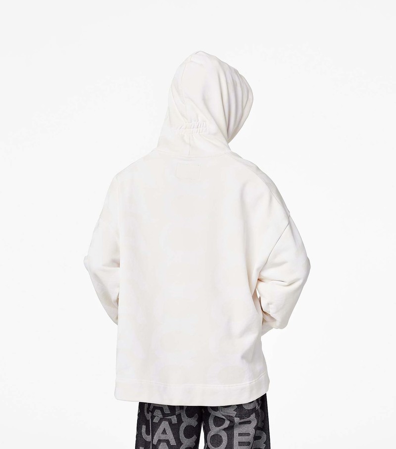 Women's Marc Jacobs Monogram Oversized Hoodie White | IECPH-1709