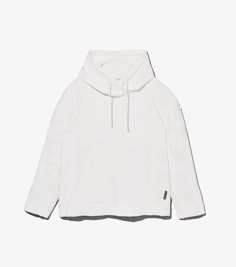 Women\'s Marc Jacobs Monogram Oversized Hoodie White | IECPH-1709