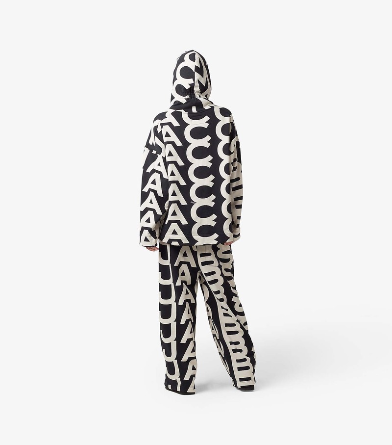 Women's Marc Jacobs Monogram Oversized Hoodie Black / White | SMNCJ-8415