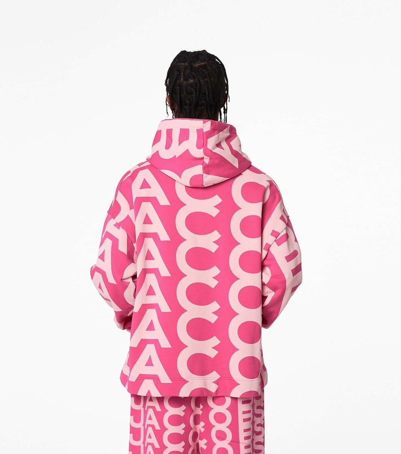 Women's Marc Jacobs Monogram Oversized Hoodie Pink / White | UDIWH-9731